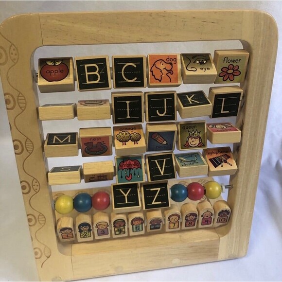 B Toys Ab3's Wooden Alphabet Abacus - Picture 1 of 6